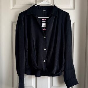 Express Women's Black Button Down Shirt